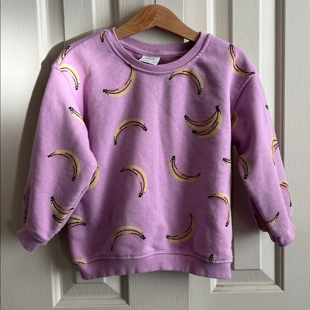 Kids Zara Lavender banana print sweatshirt